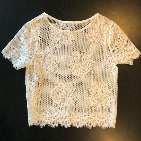 Forever 21 White Lace Floral Sheer Top - Picture 5 of 5